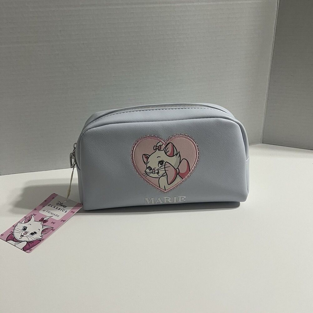 Disney Marie Aristocats Makeup Cosmetic Bag with Heart Zipper Charm *Primark-NEW